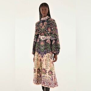 Farm Rio: Marvelous Garden Black Midi Dress